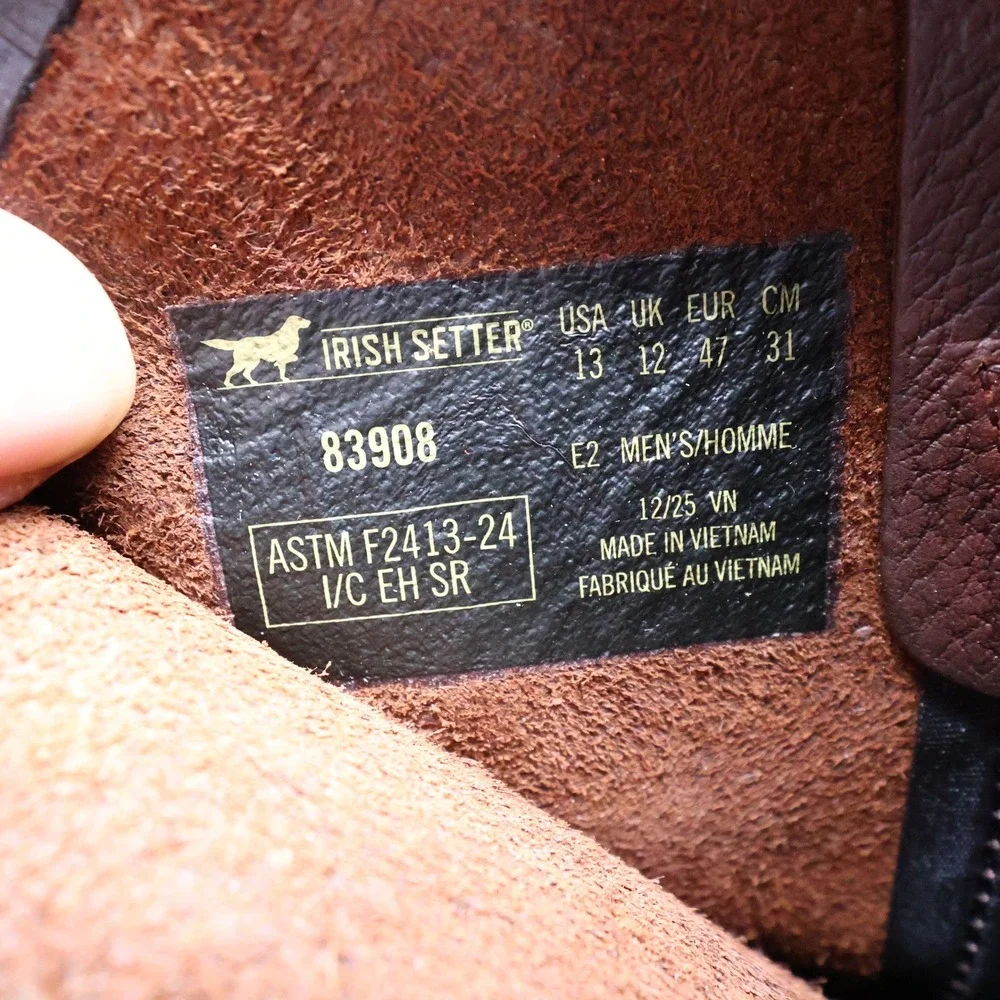 Irish Setter Boots Mens 13 EE Ashby Leather Work Safety Toe 83908 Brown NIB